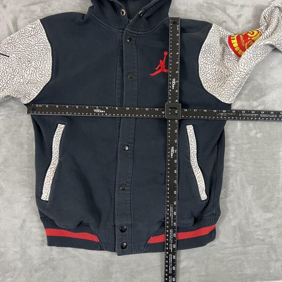 Jordan Jumpman Hoodie Mens Small Black Elephant Print Brooklyn Snap Cardigan - Picture 5 of 15